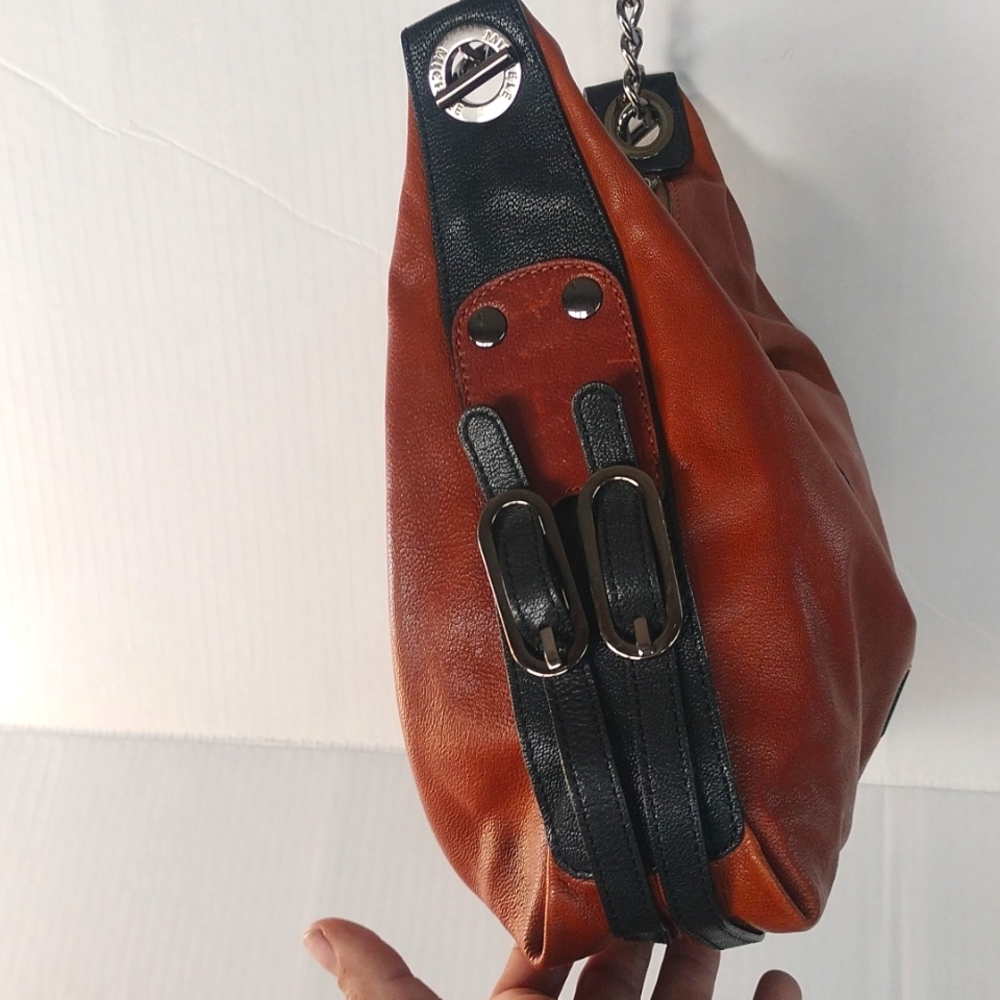 Michele Brown and black leather shoulder bag. BEAUTIFUL! - Picture 9 of 16